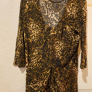 Leopard Print Long Sleeve Top